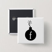 Laat vallen de F Bomb Vierkante Button 5,1 Cm (Voorkant /achterkant)