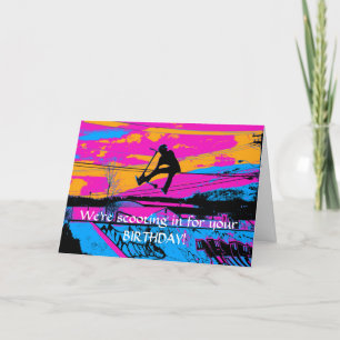 "Laat vliegen!" High Flying Scooter Kaart