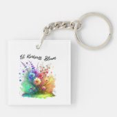 Laat vriendelijkheid bloeien sleutelhanger (Achterkant)