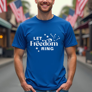 Laat vrijheid patriottische typografie klinken t-shirt