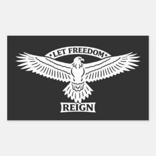 Laat Vrijheid Reign – Adelaar van Vrijheid Embleem Rechthoekige Sticker