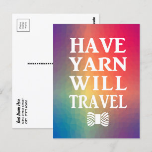 Laat Yarn de regenboogmaker op pad brengen Briefkaart