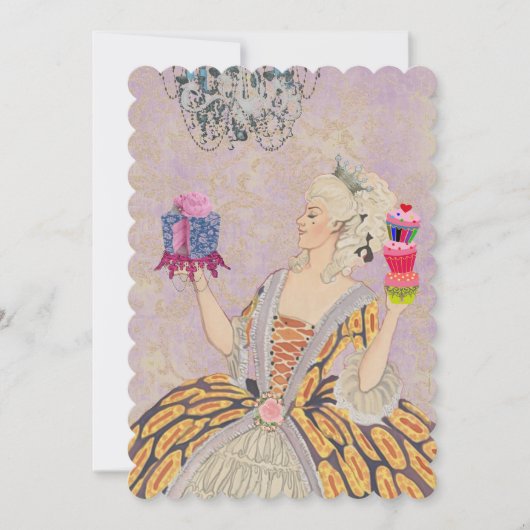 Laat ze cake eten ~ Uitnodigingen / RSVP (Voorkant)