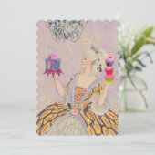 Laat ze cake eten ~ Uitnodigingen / RSVP (Staand voorkant)