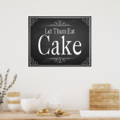 "Laat ze Cake eten" Weddenschap afdrukken Poster (Keuken)