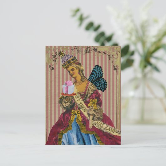 Laat ze taart eten ~ ansichtkaarten / uitnodiginge uitnodiging briefkaart (Staand voorkant)