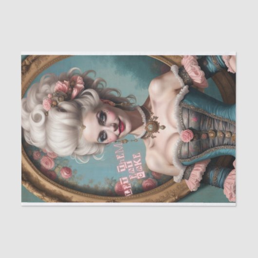 Laat ze taart eten Marie Antoinette Decoupage papi Tissuepapier (Voorkant)