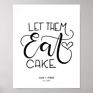 Laat ze taart eten - met letters - gepersonaliseer poster
