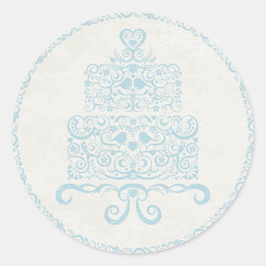 Laat ze taart Sticker eten - blauw (Voorkant)