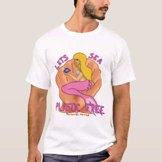 Laat zee plastic vrij! Roze zeemeermin T-shirt