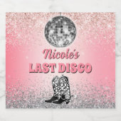 Laatst aangepast Disco Retro Bachelorette Sparkling Wijnetiket (Enkel label)