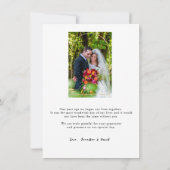 Laatst huwelijk - Hartelijk dank Kaart (Achterkant)