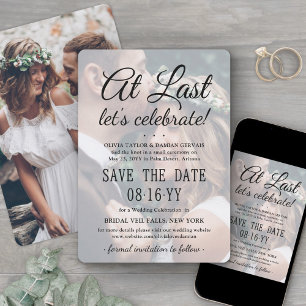 Laatste 2 foto Eenvoudige overlay Wedding Celebrat Save The Date