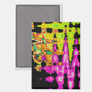 Laatste Achempong Neon Karmozijn: Abstracte Glitch Magneet