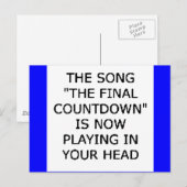 laatste aftellen van liedjes nu je hoofd speelt briefkaart (Voorkant / Achterkant)