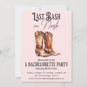 Laatste Bash in Nash Pink Cowgirl Bachelorette Par Kaart