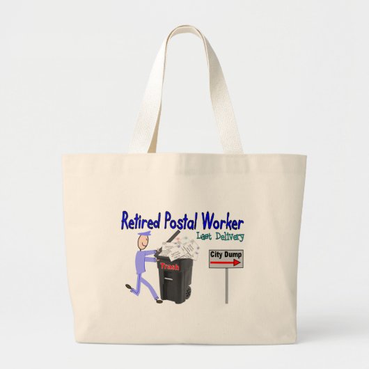 Laatste bezorging van postpersoneel in ruste grote tote bag (Voorkant)