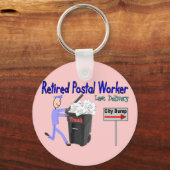 Laatste bezorging van postpersoneel in ruste sleutelhanger (Voorkant)