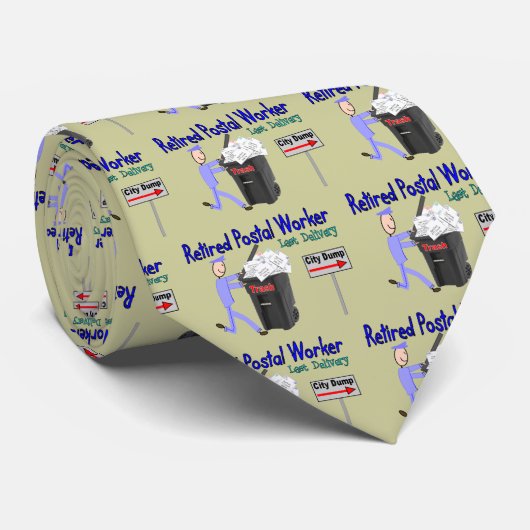 Laatste bezorging van postpersoneel in ruste stropdas (Opgerold)
