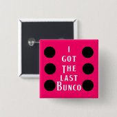 Laatste Bunco Dot Design Vierkante Button 5,1 Cm (Voorkant /achterkant)