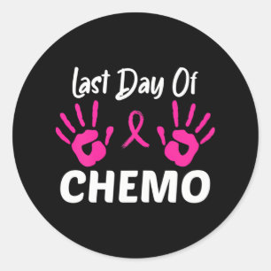 Laatste dag chemohanddruk borstkanker ronde sticker