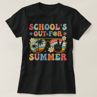 Laatste dag Groovy Scholen Out Summer Teacher T-shirt