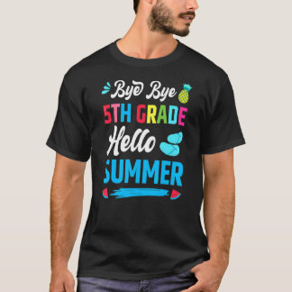 Laatste dag op school, dag vijfde klas Hallo zomer T-shirt