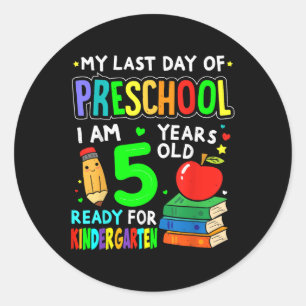 Laatste dag Prek klaar voor kleuterschool Ronde Sticker