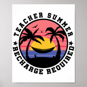 Laatste dag School Shirt Leraar Zomer Herladen Req Poster