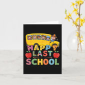 Laatste dag schoolbus chauffeur leraar studenten K Kaart (Gele Bloem)