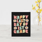 Laatste dag van 1e klas Schattige Groovy eerste kl Kaart (Gele Bloem)