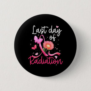 Laatste dag van bestraling Floral hart borstkanker Ronde Button 5,7 Cm