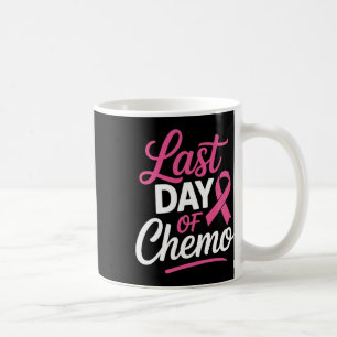 Laatste dag van chemo borstkanker bewustzijnsbestr koffiemok