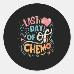 Laatste dag van chemo lymfoom bewustzijn ronde sticker