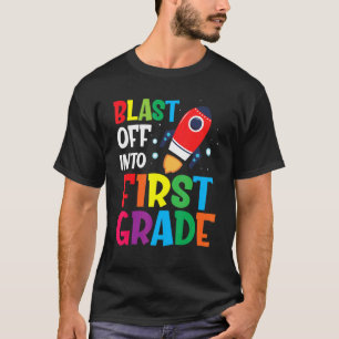 Laatste dag van de eerste schooldag in eerste graa t-shirt