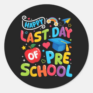 Laatste dag van de kleuterschool Pre-K Leraar Stud Ronde Sticker
