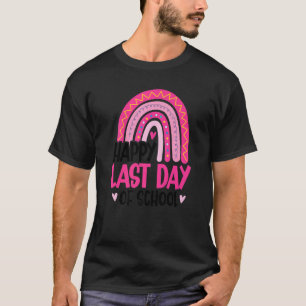 Laatste dag van de School 2022 Rainboogroze leraar T-shirt