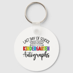 Laatste dag van de school handtekening kleuterscho sleutelhanger