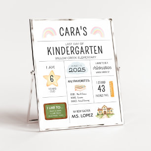 Laatste dag van de school kleuterschool teken poster