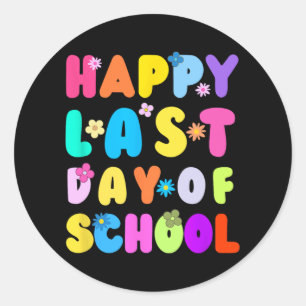 Laatste dag van de school leraar student Afstudere Ronde Sticker