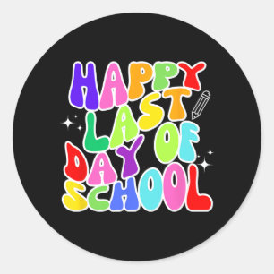 Laatste dag van de school leraar student Afstudere Ronde Sticker