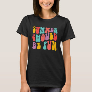 Laatste dag van de school moet een prettige zomer t-shirt