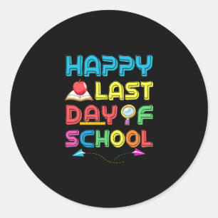 Laatste dag van de school ronde sticker