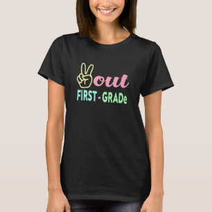 Laatste dag van de vrede op school in eerste klas t-shirt