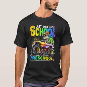 Laatste dag van het schoolplein Dino Monster Truck T-shirt
