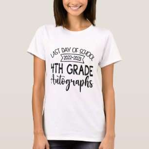 Laatste dag van school handtekening 4e klas Afstud T-shirt
