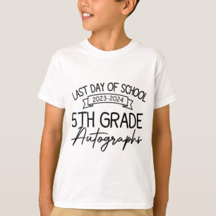 Laatste dag van school handtekening 5e klas Afstud T-shirt