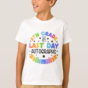 Laatste dag van school handtekening 5e klas Afstud T-shirt