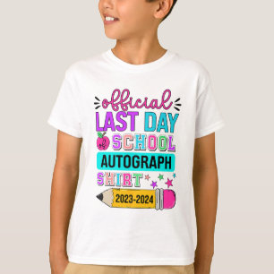 Laatste dag van school handtekening Shirt potlood