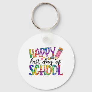 Laatste dag van school Tie Dye Afstuderen Teacher Sleutelhanger